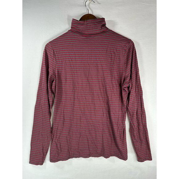 Pendleton Turtleneck Pullover Midweight Cotton Modal Blend Striped Red Grey XL - Picture 2 of 9